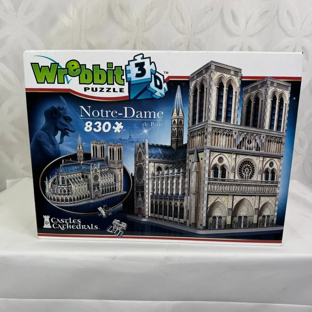 Wrebbit 3D Notre-Dame de‎ Paris 830 Piece 3D Jigsaw Puzzle